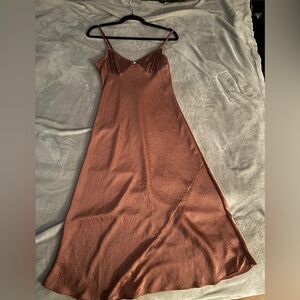 Wilfred Satin Slip Dress in Dusty Rose